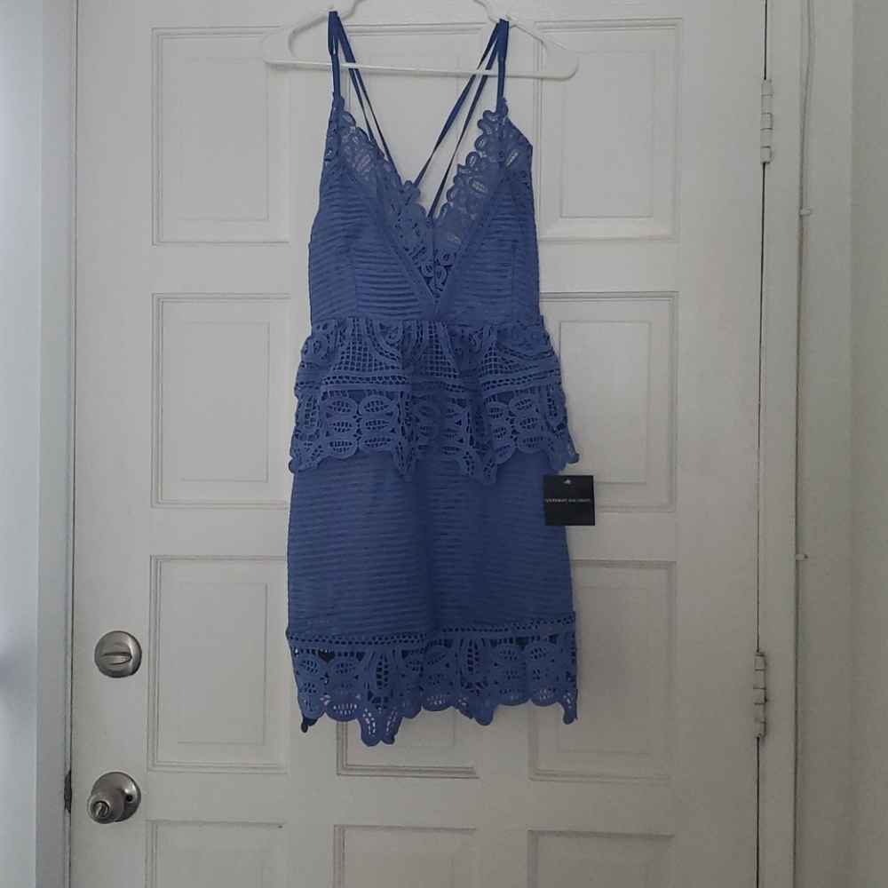 LAVENDER BLUE CROCHET LACE DRESS